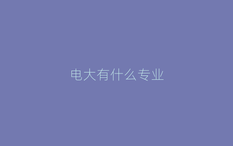 电大有什么专业