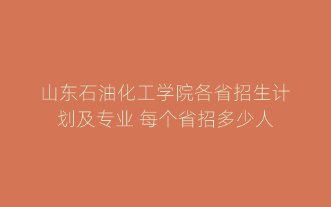 山东石油化工学院各省招生计划及专业 每个省招多少人