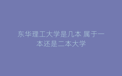 东华理工大学是几本 属于一本还是二本大学